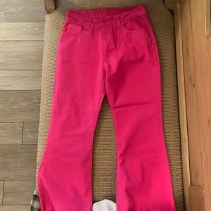 Pink flare jeans